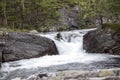 River kayaker in the river Ula in Norway. Royalty Free Stock Photo