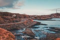 Norway, roads at the end of Lofoten island are very narrow. A small village in the back