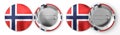 Norway - round badges with country flag on white background