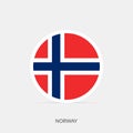 Norway round flag icon with shadow
