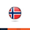 Norway round flag vector design.