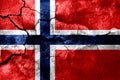 Norway rusted texture flag, rusty background.