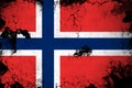 Norway rusty and grunge flag illustration