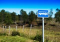 Norway school bus stop sign background Royalty Free Stock Photo