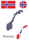 Country Norway silhouette and flag vector