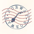 Norway Stamp Postal. Map Silhouette Seal. Passport Round Design. Vector Icon. Design Retro Travel.