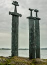 Norway, Stavanger. The monument `Swords in rock`