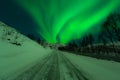 Aurora Borealis Illuminates The Road Into The Wild