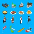 Norway Touristic Attractions Isometric Icons Collection Royalty Free Stock Photo