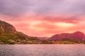 Norway traditional village sunset