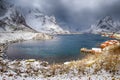 Norway Travelling and Destinations. Picturesque Reine Viewpoint Royalty Free Stock Photo