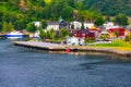 Norway village and fjord landscape in Flam Royalty Free Stock Photo