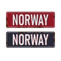 Norway Vintage rusted metal sign tourist attractions