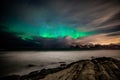 Norway winter landscape aurora borealis ,polar circle whether