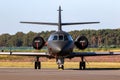 Norwegian Air Force Dassault Falcon 20 ECM electronic warfare plane at Kleine-Brogel Airbase. Belgium - September 14, 2019