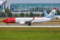 Norwegian Boeing 737-800 airplane Munich airport