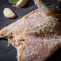 Norwegian Canadian Jamaican salted cod fish raw Royalty Free Stock Photo