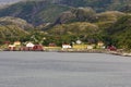Norwegian coast with colored houses Royalty Free Stock Photo