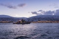 Norwegian Coast Guard vessel Heimdal wintertime Royalty Free Stock Photo