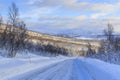 Norwegian County Road 86 in winter