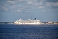 Norwegian Dawn cruise ship at the port near Cozumel, Mexico