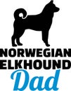 Norwegian Elkhound dad silhouette Royalty Free Stock Photo