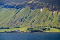 Norwegian farmer below the big mountain