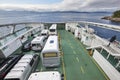 Norwegian ferry detail. Norway fjord transport. Travel background.