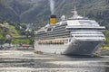 Norwegian fjord landscape. Cruise travel. Geiranger village. Visit Norway. Royalty Free Stock Photo