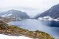 Norwegian fjord landscape in summer Royalty Free Stock Photo