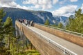 Norwegian fjord landscape. Stegastein viewpoint. Aurland. Visit