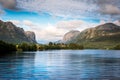 Norwegian fjord and mountains Lysefjord, Norway. Royalty Free Stock Photo