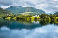 Norwegian fjord and mountains Lysefjord, Norway. Royalty Free Stock Photo