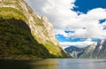 Norwegian Fjord: Mountains and sky Royalty Free Stock Photo