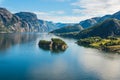 Norwegian fjord and mountains Lysefjord, Norway. Royalty Free Stock Photo