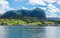 Norwegian fjord and mountains Lysefjord, Norway. Royalty Free Stock Photo