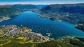 Norwegian Fjord Splendor: A Majestic Aerial Vista