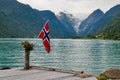 The Norwegian flag Royalty Free Stock Photo