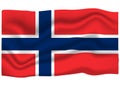 Norwegian Flag Icon. National Flag Banner. Cartoon Vector illustration Royalty Free Stock Photo