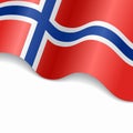 Norwegian flag wavy abstract background. Vector illustration. Royalty Free Stock Photo