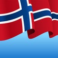 Norwegian flag wavy abstract background. Vector illustration. Royalty Free Stock Photo