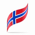 Norwegian flag wavy abstract background. Vector illustration Royalty Free Stock Photo