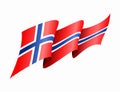 Norwegian flag wavy abstract background. Vector illustration. Royalty Free Stock Photo