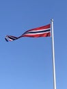 The Norwegian Flag waiving in the wind