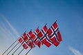 Norwegian flags during the summer