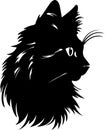 Norwegian Forest Cat Black Silhouette Generative Ai Royalty Free Stock Photo
