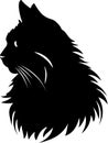 Norwegian Forest Cat Black Silhouette Generative Ai Royalty Free Stock Photo