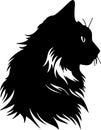 Norwegian Forest Cat Black Silhouette Generative Ai Royalty Free Stock Photo