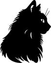 Norwegian Forest Cat Black Silhouette Generative Ai Royalty Free Stock Photo