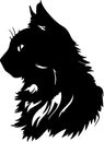 Norwegian Forest Cat Black Silhouette Generative Ai Royalty Free Stock Photo